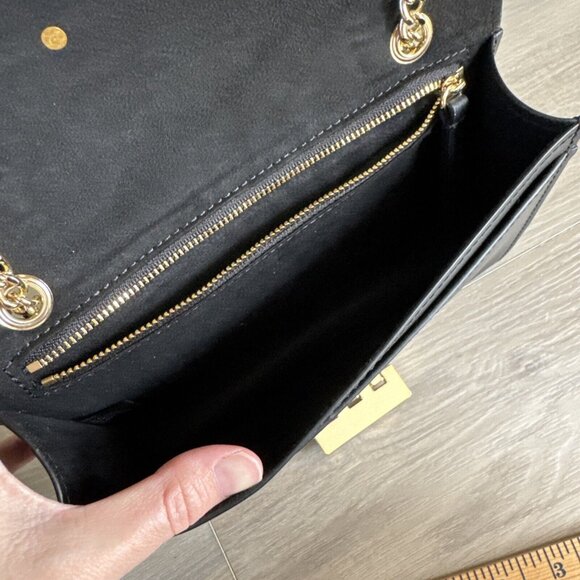 Zac Posen Earthette Pearl Lady Mini Chain Leather Purse Bag NEW Black & Gold - Picture 8 of 10